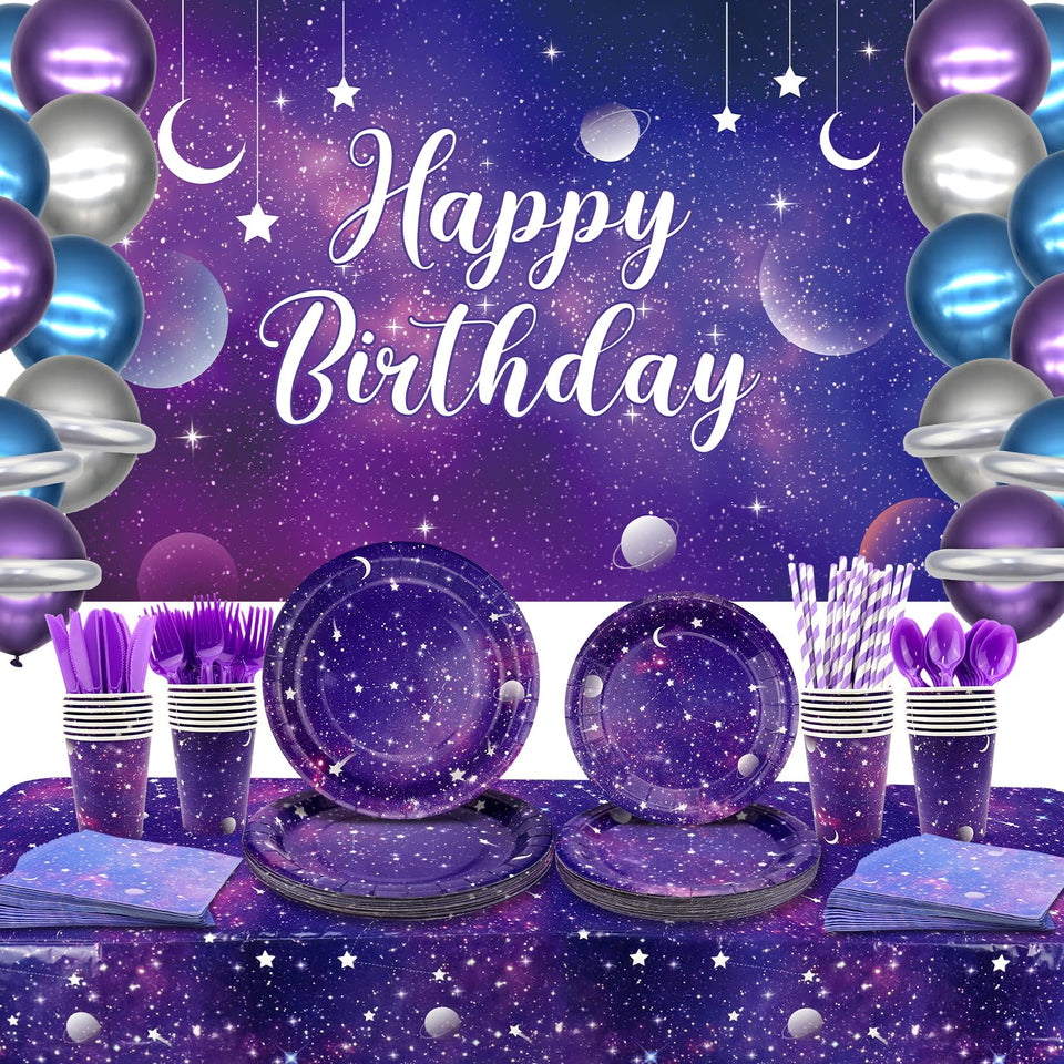 Ywediim Galaxy backdrop enhances the party photo wall with easy installation.