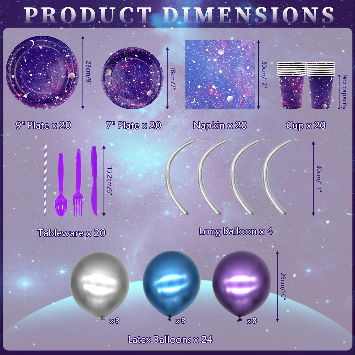 Ywediim galaxy tablecloth provides a cohesive space scene under meals.