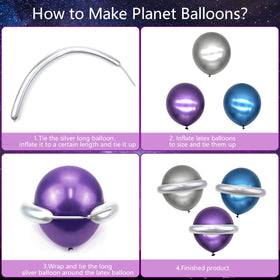 Ywediim metallic balloons add shimmer to the galaxy celebration.