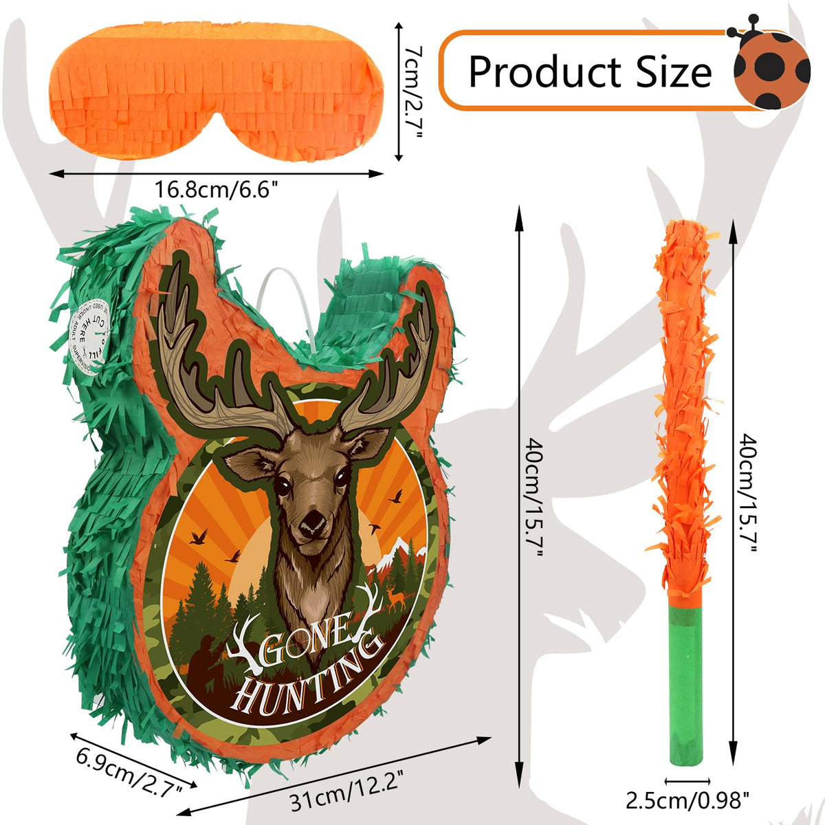 Ywediim pinata stick wooden handle for easy, safe gameplay.