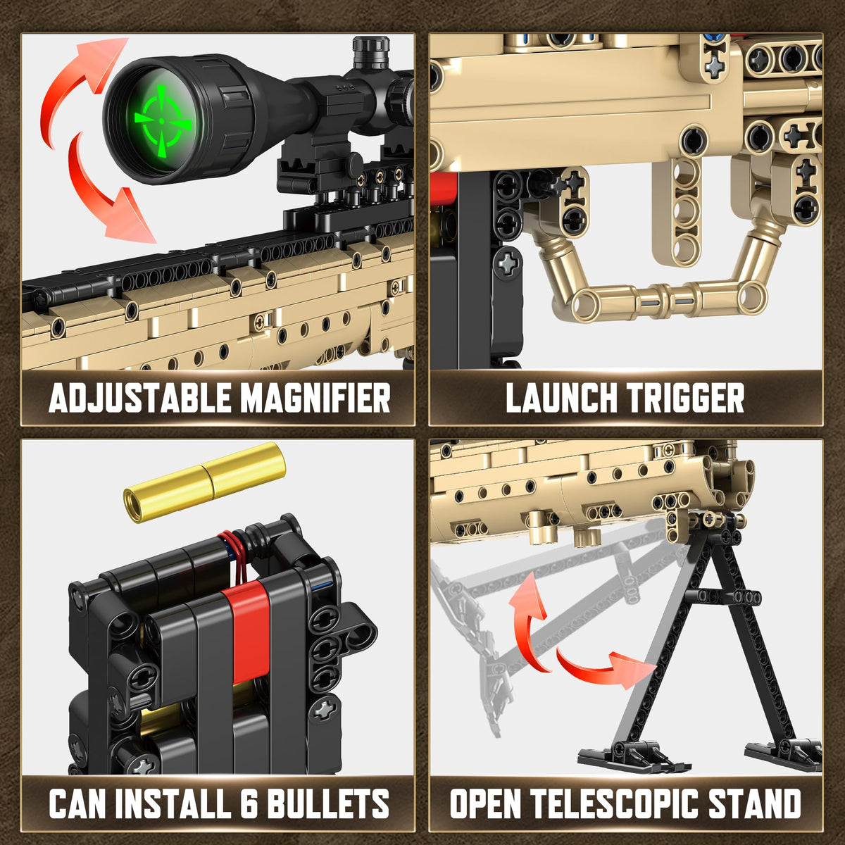 YWFSFZ Interactive trigger and handle enable engaging, tactile play.