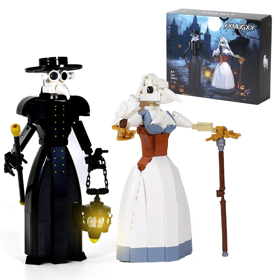 YXMUGXY plague doctor figure close view for display and collection.
