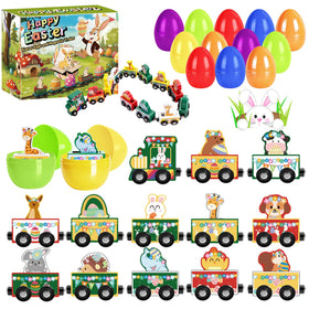 Yxwomenxy Easter eggs magnetic wooden train for toddlers