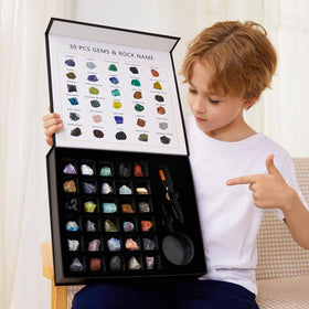 YXZZWL Rock Collection for Kids with 30 pieces showing color and texture variety for study