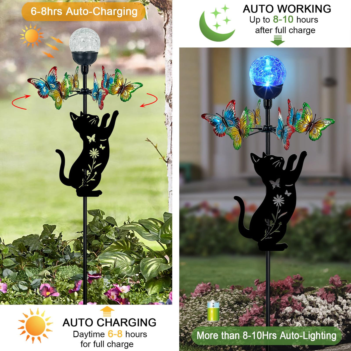 YY Gardenia color-changing LED solar light for garden pathways creates magical evenings.
