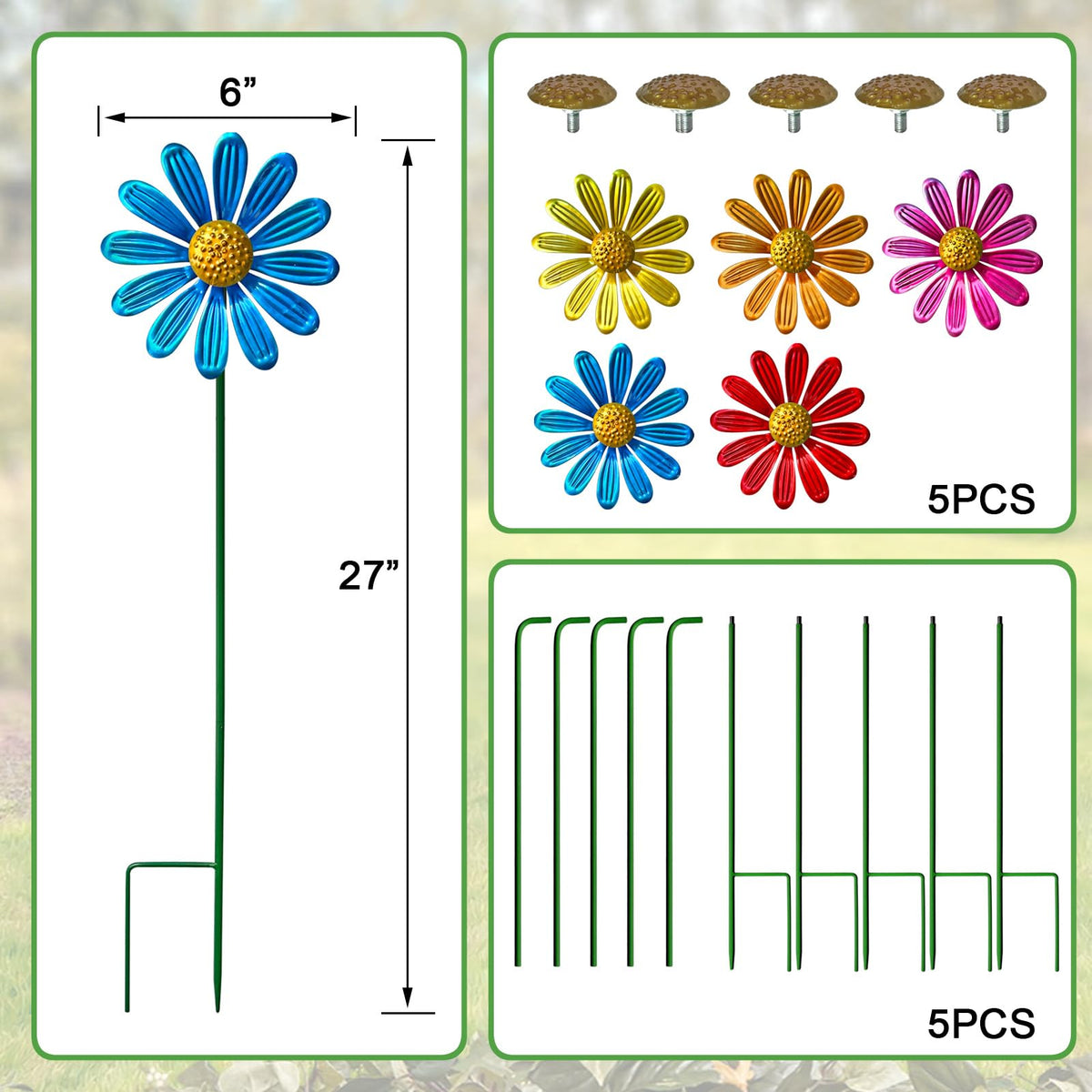 YY Gardenia outdoor decor wind spinner pack enhances lawn appeal
