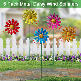 YY Gardenia wind spinner daisy spinning in breeze adds whimsy to yard