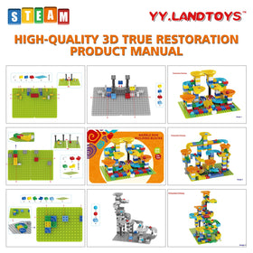 YY LANDTOYS marble maze race track with marbles navigating twists and turns