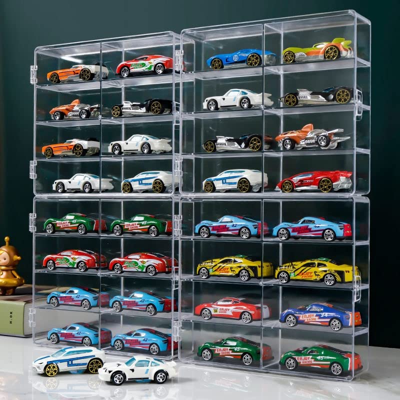 Side opening dustproof door keeps your die-cast collection clean.
