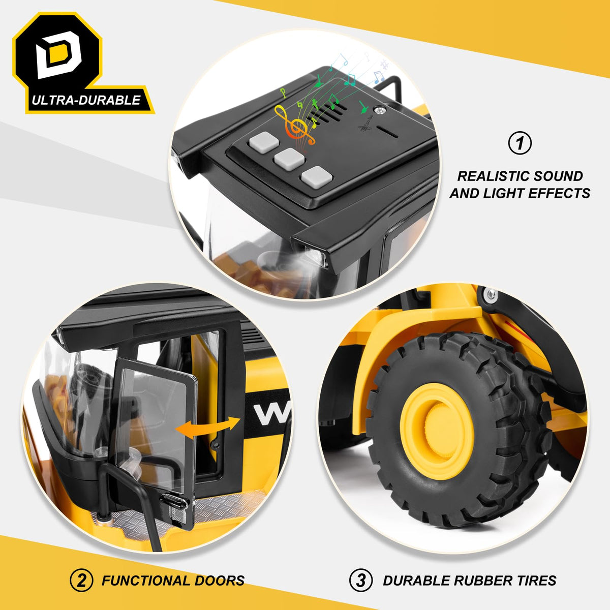 Indoor-outdoor ready YySiRui bulldozer supports backyard, sandbox, and playroom adventures.