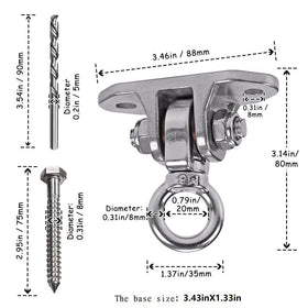 Yyiwhmy bearings enable quiet rotation for everyday swings.