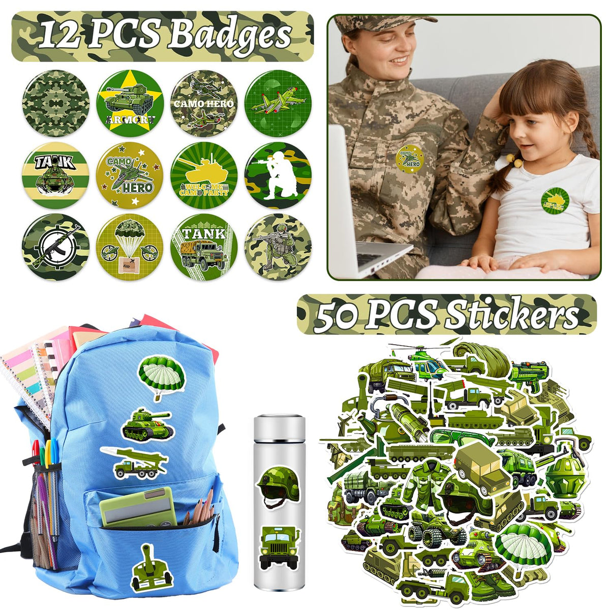 YYMYMGJ army badges for recognition and rewards at parties