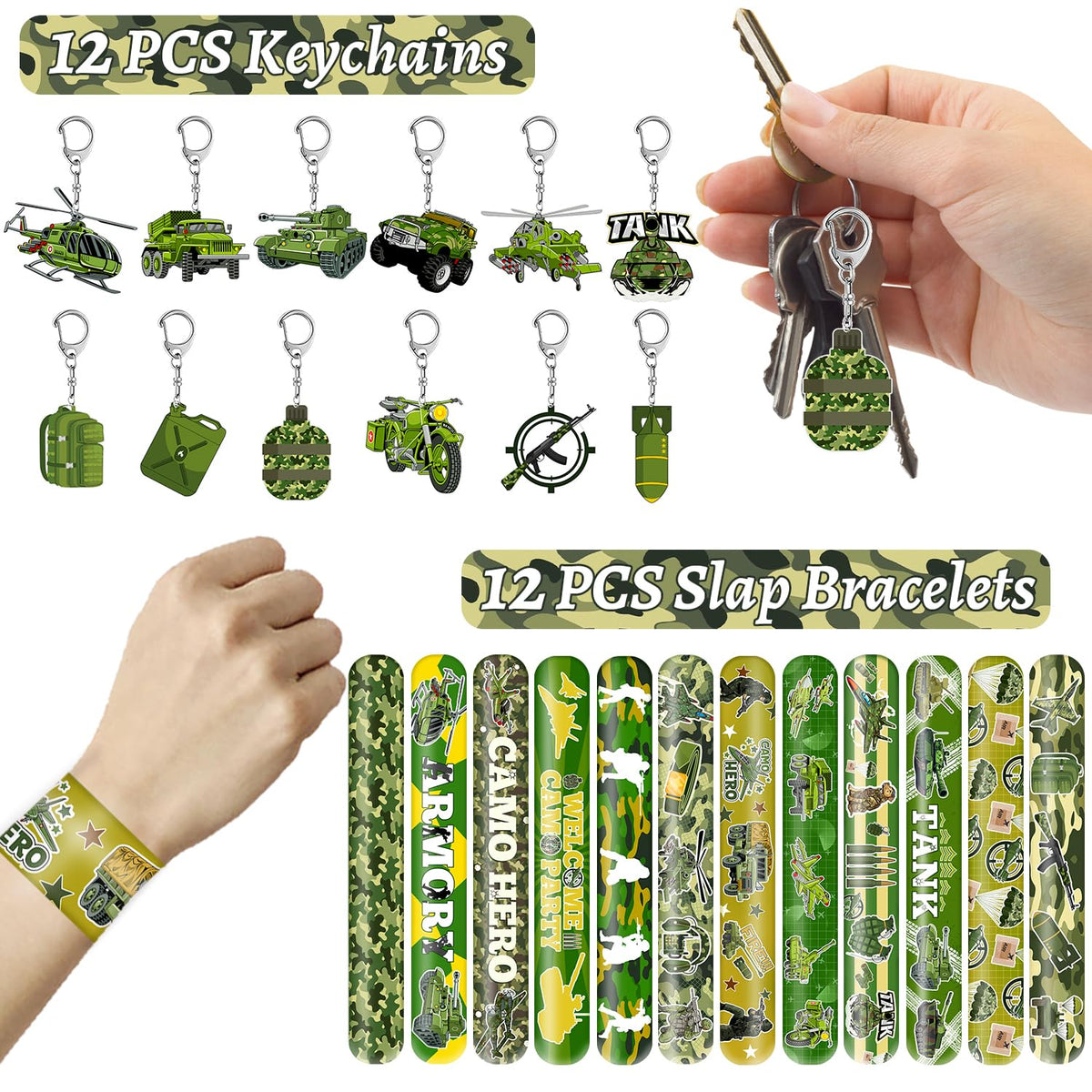 YYMYMGJ army keychains for keepsakes and party gift bags