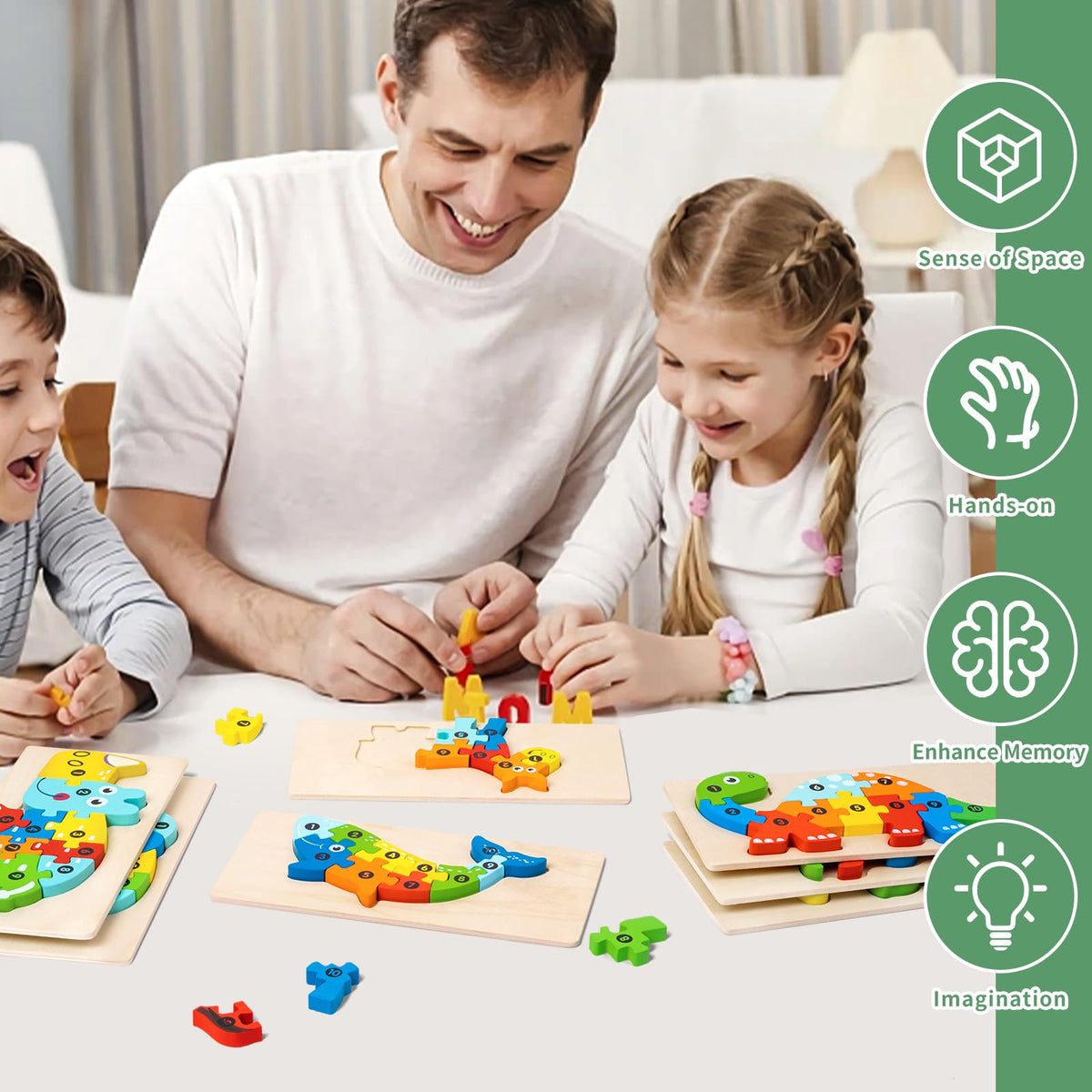 YySiRui wooden horse puzzle supports early problem-solving and hand-eye coordination.