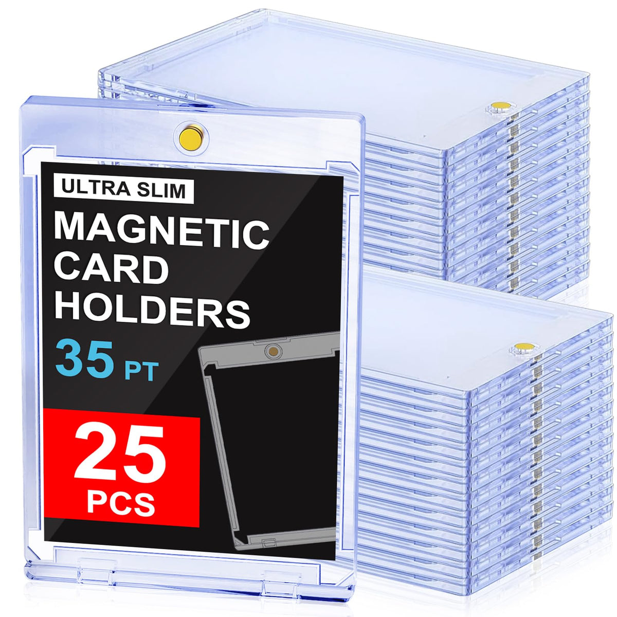 YZtree 25ct magnetic card holders front view with slim protective case