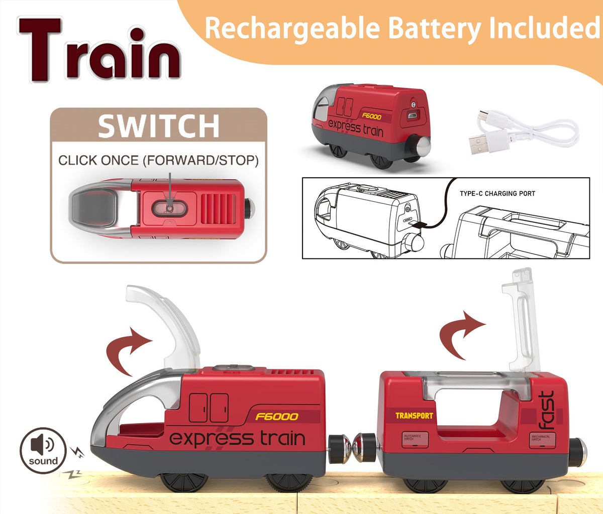 Z MAYABBO magnetic carriage train for smooth magnetic connections