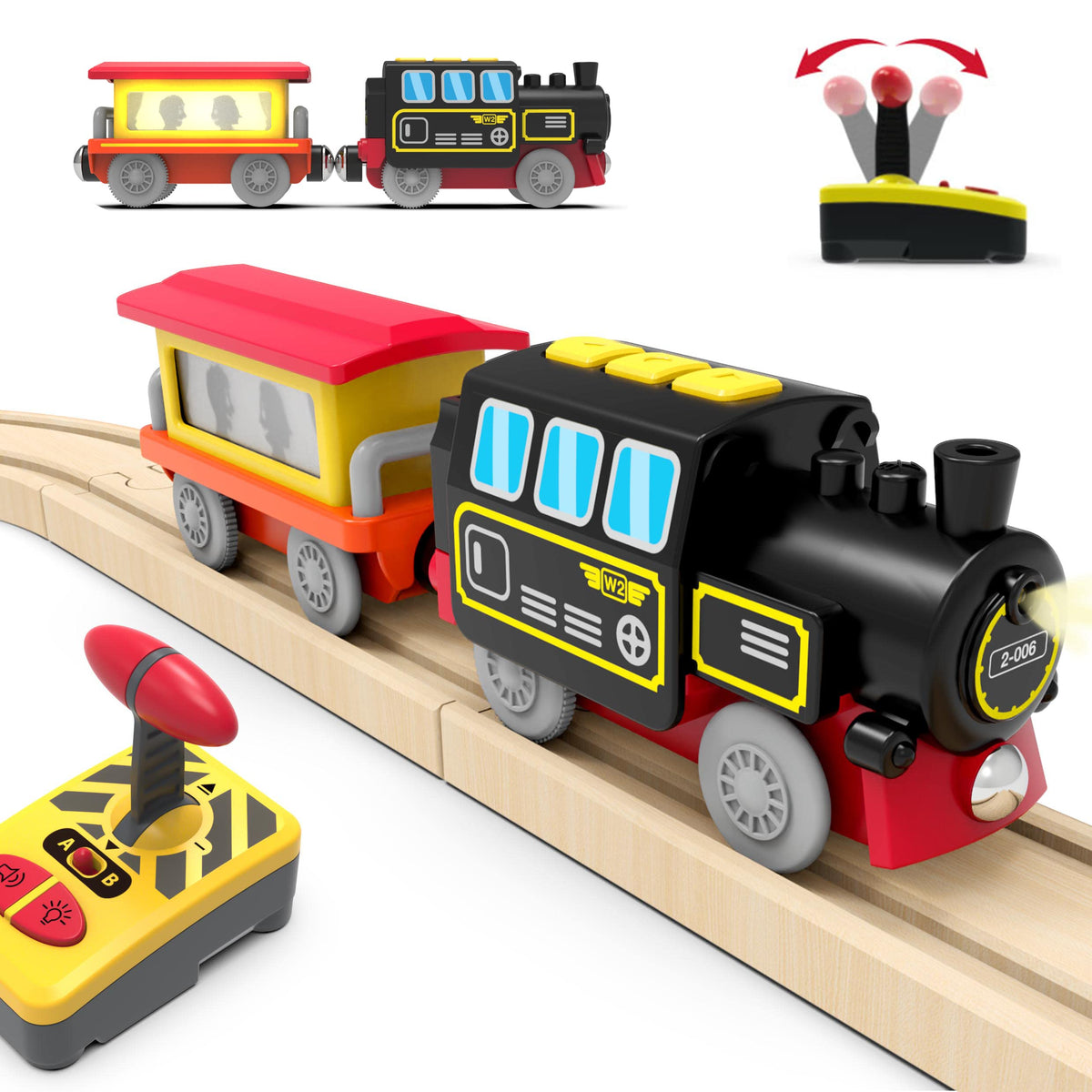 Z Mayabbo motorized train front view with remote control for immersive play.