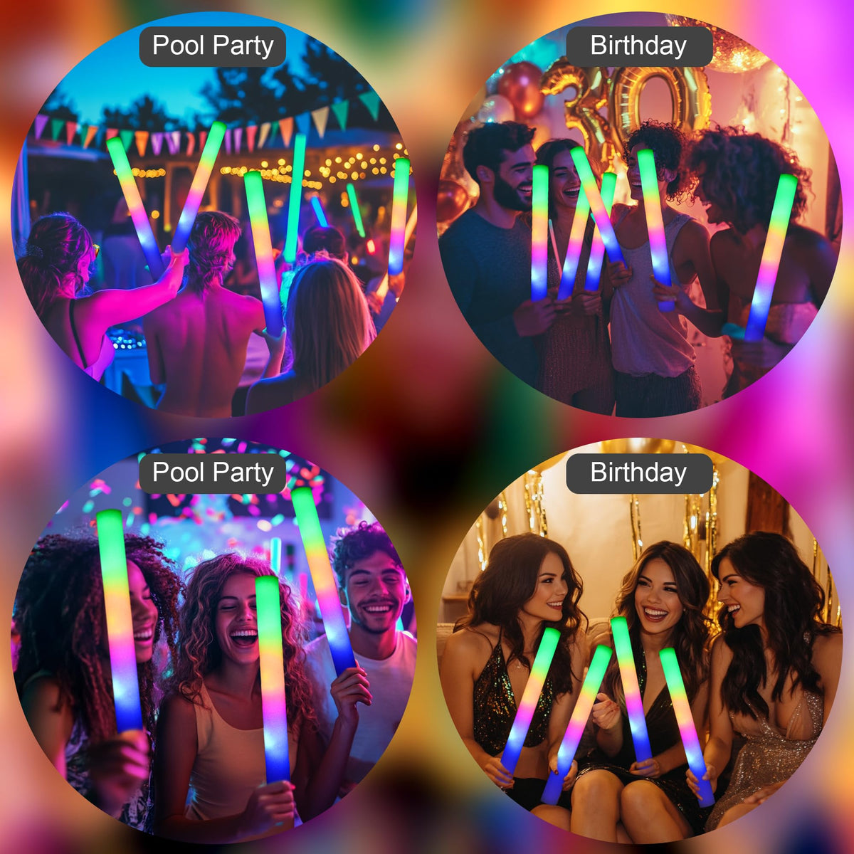 Zaaaslsm glow stick in use at a wedding reception