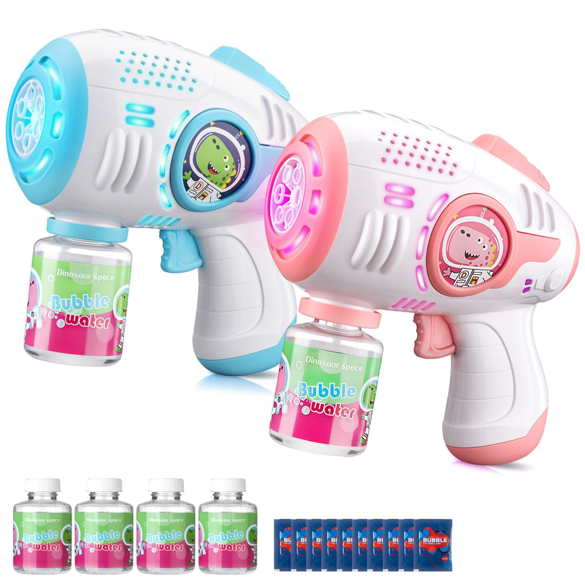 ZACEAC bubble gun with LED lights lights up bubbles for outdoor play