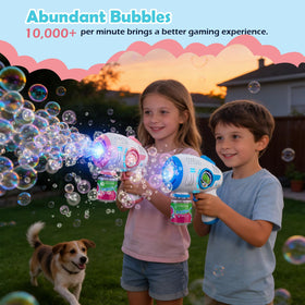 ZACEAC bubble gun set includes four solutions for continuous fun
