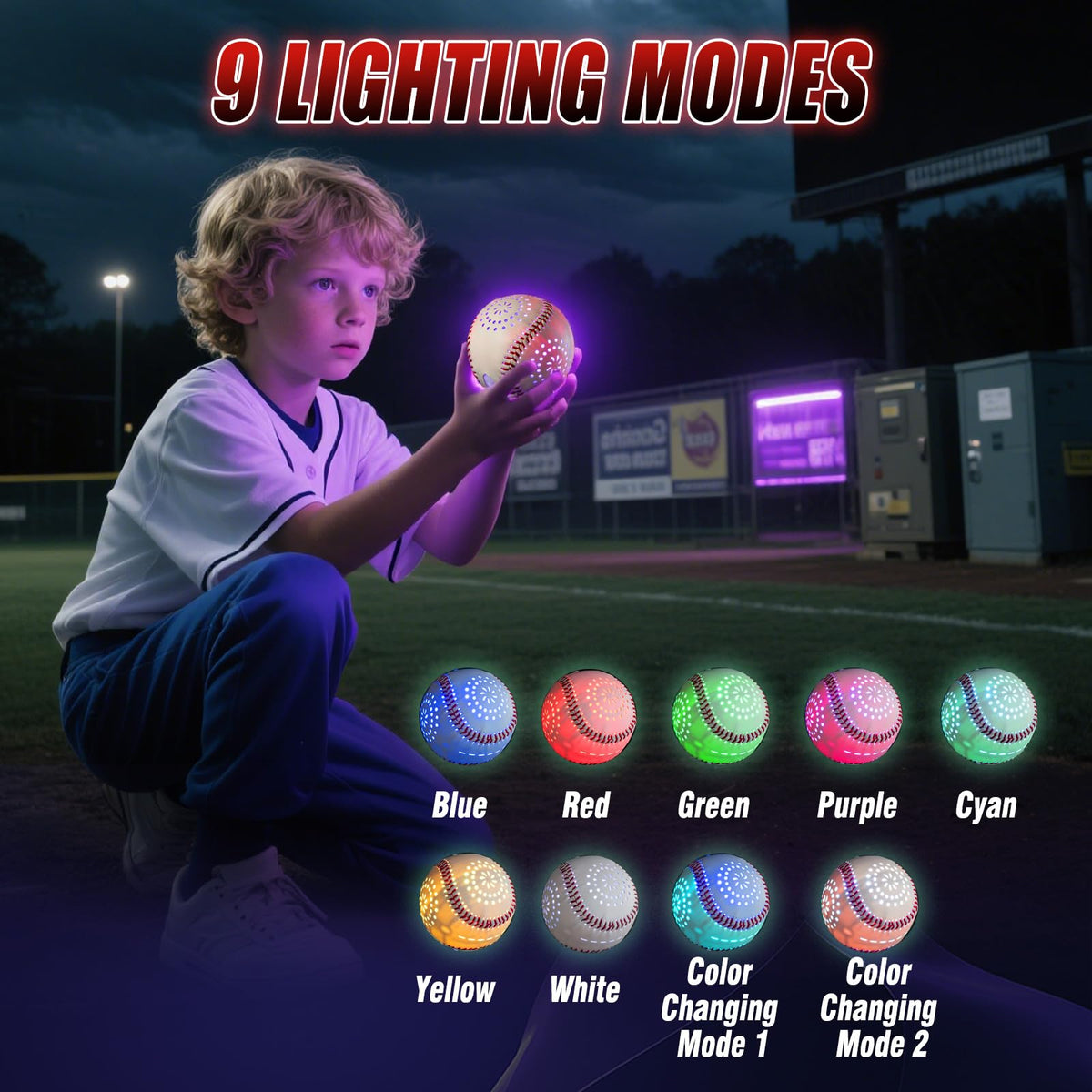 ZACEAC glow-dark baseball enables safe, visible throws during dusk or night.