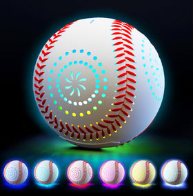 ZACEAC LED rechargeable baseball with nine modes glows for nighttime play.