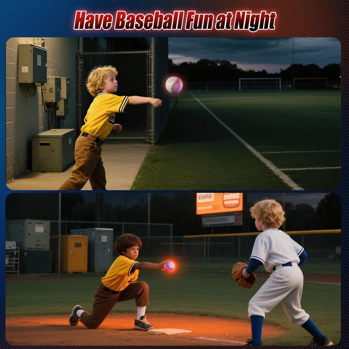 Official-size ZACEAC baseball with rechargeable design for easy family catch sessions.