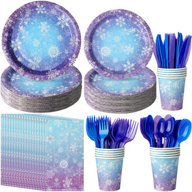 Zachely winter snowflake dinner plates 9in for festive winter service