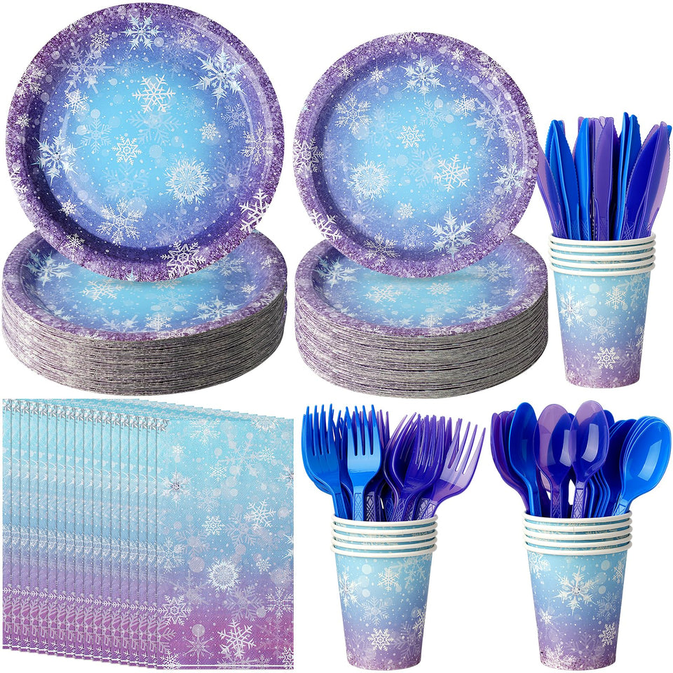 Zachely winter snowflake dinner plates 9in for festive winter service
