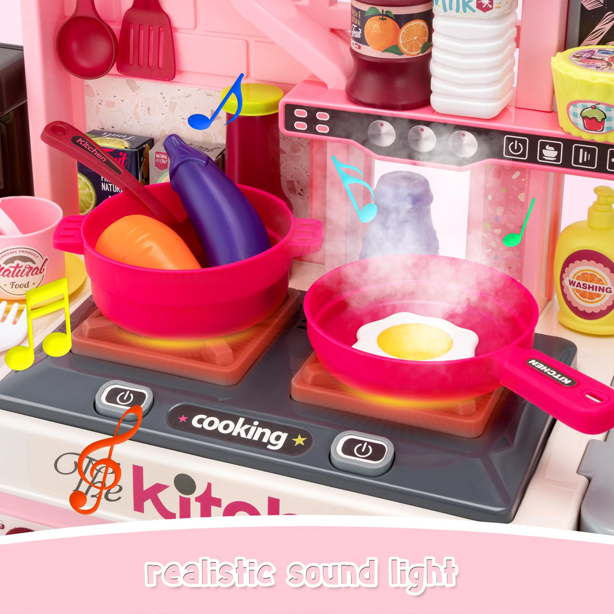 Zaddgiuuy play sink with running water for washing pretend food and dishes.