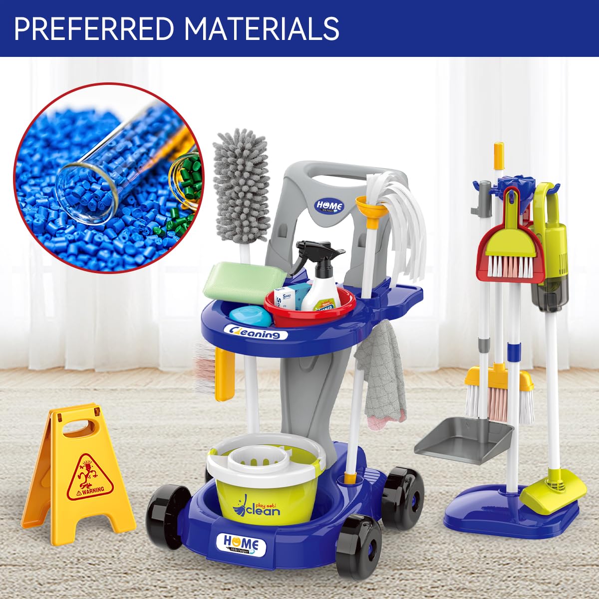 Zaddgiuuy cleaning cart play set encourages organization during pretend chores