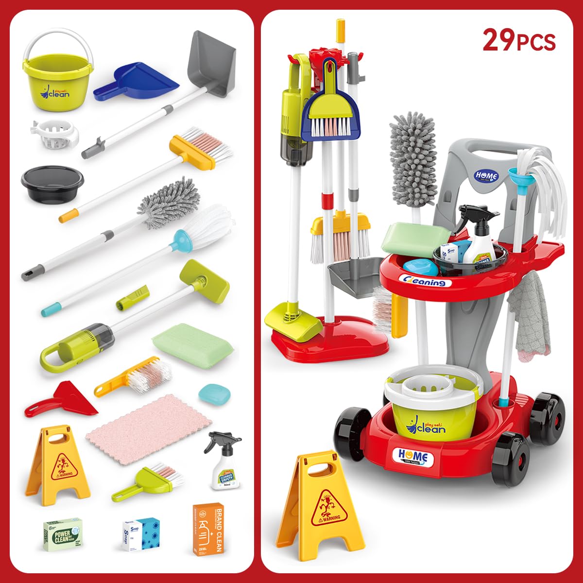 Zaddgiuuy Toddler Cleaning Set broom and dustpan encourage hands-on organization and cooperative play.