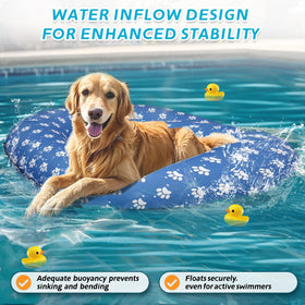 Zaichare blue dog float ready for beach, pool, or lake adventures.