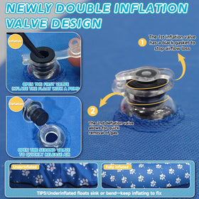 Zaichare easy-inflate dog float with pump connection for quick setup.