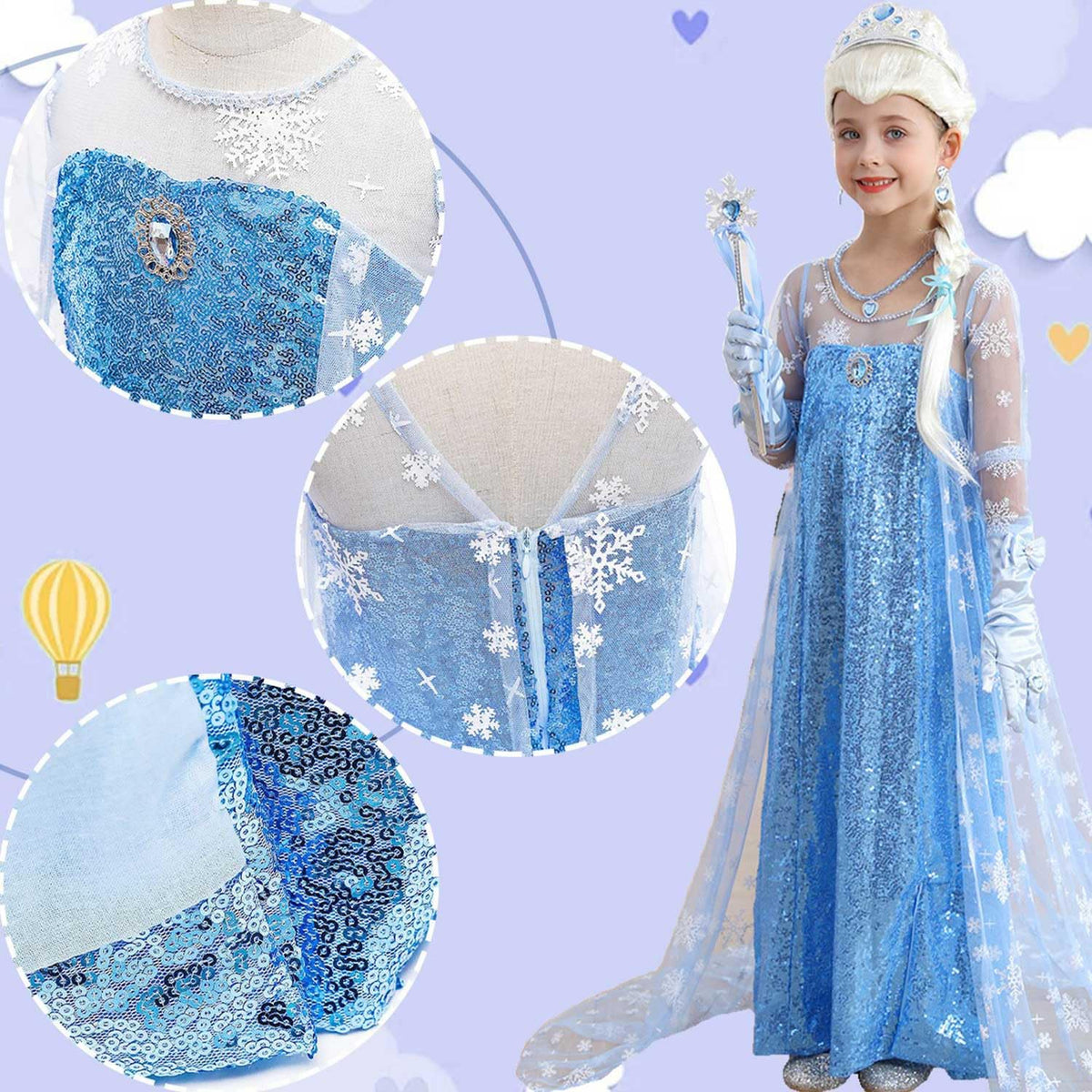 ZaisuiFun Elsa dress earrings set for finishing touches