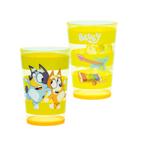 Zak Designs four-tumbler set showing nesting cone saves kitchen space.