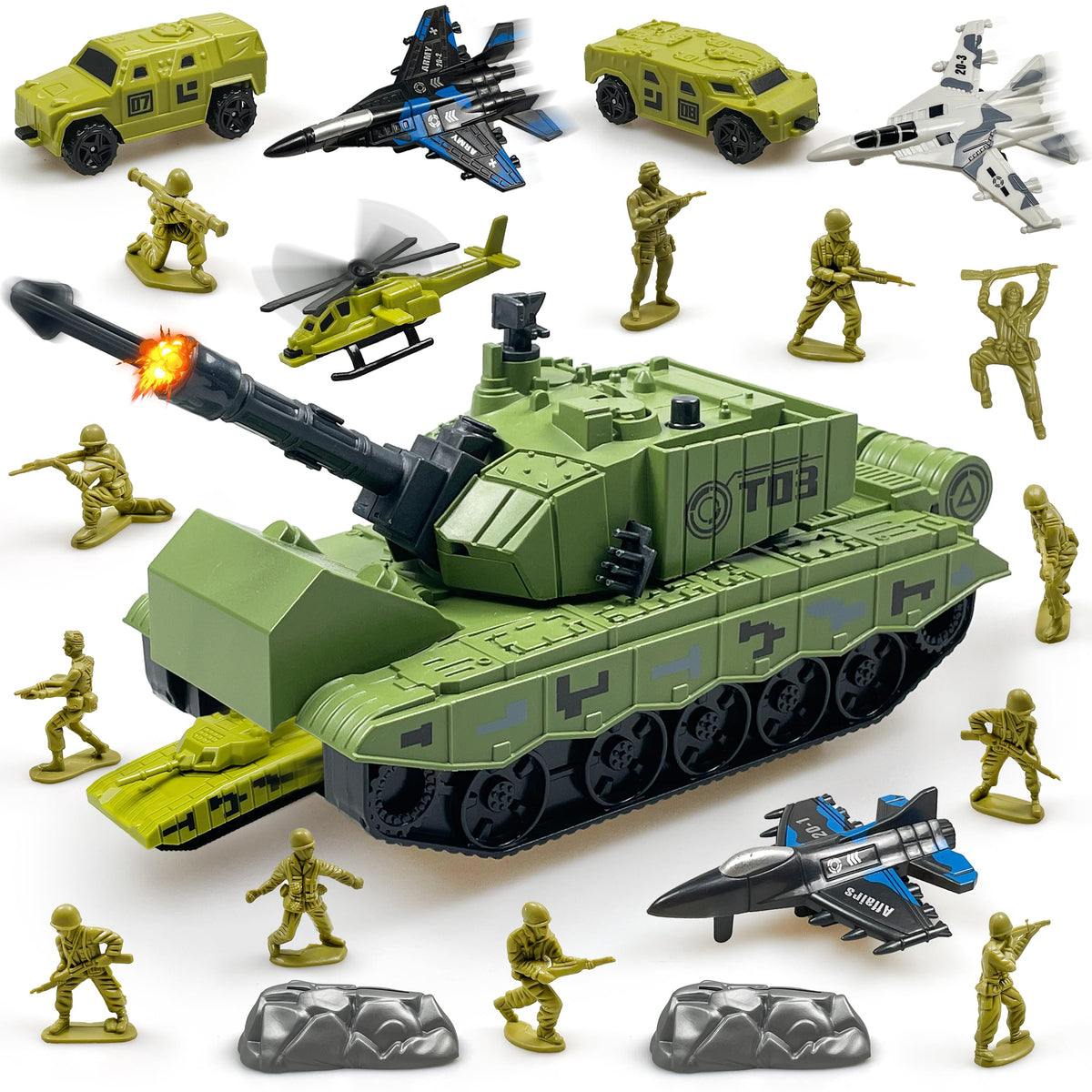 ZAKVENFUN military tank playset: big tank for imaginative battles