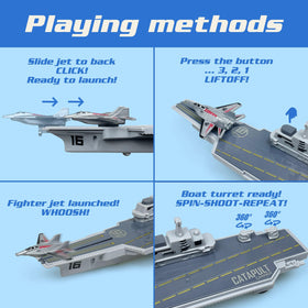 ZAKVENFUN shell launcher and stern launcher details highlight interactive features.
