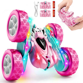 Zalneo pink 4WD RC car shown ready for outdoor play and action