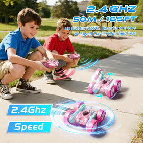 Zalneo pink RC car ready for beach and outdoor terrain play