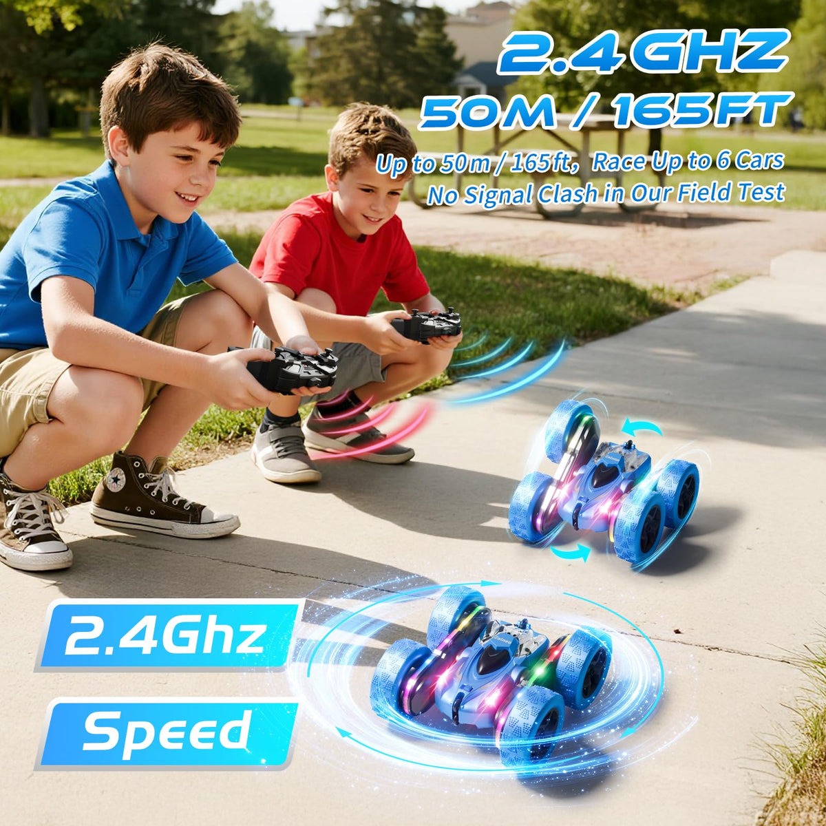 Zalneo remote control stunt car blue ABS shell for rugged play