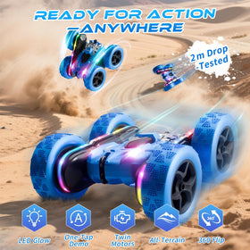 Zalneo remote control stunt car blue USB-C battery packs with quick swap