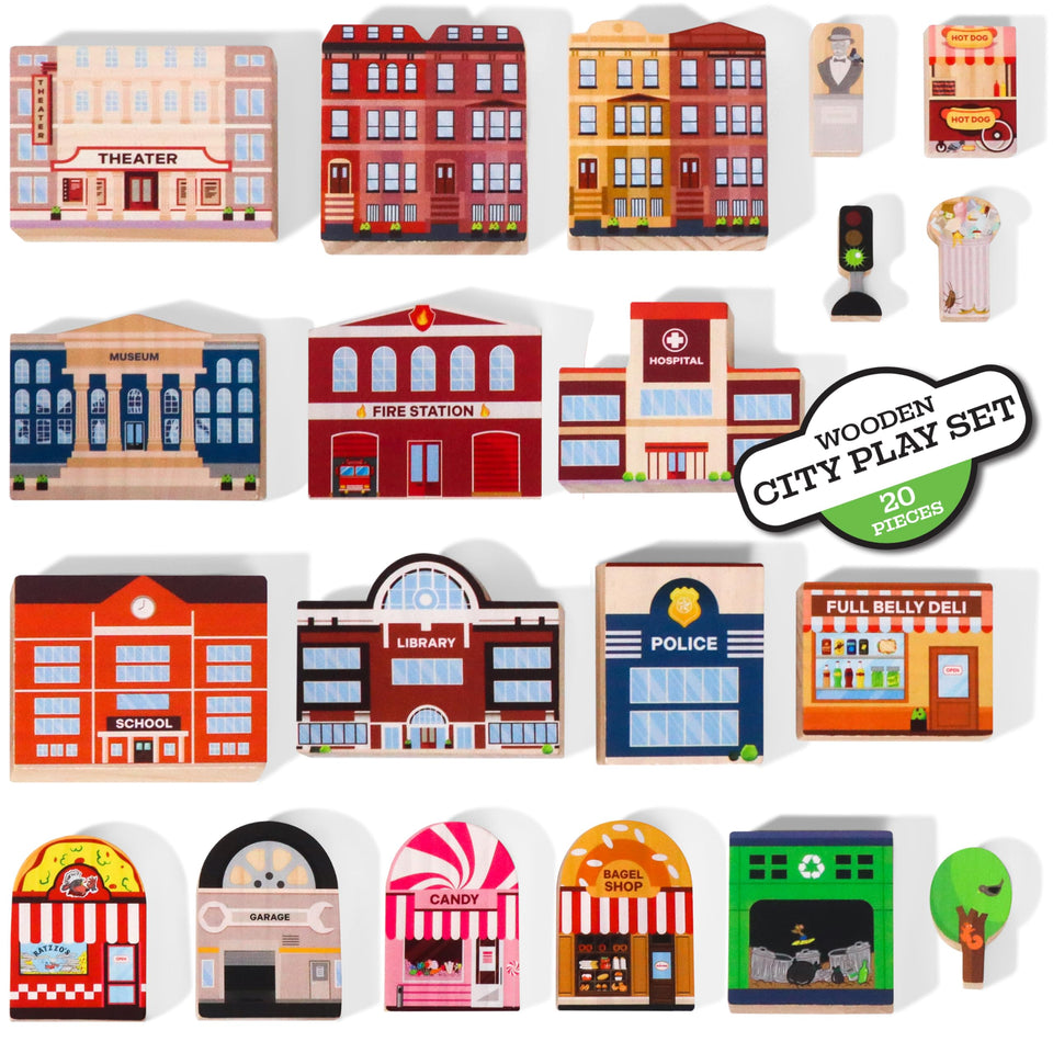 Zany Trains hospital building for imaginative play and community helper adventures.
