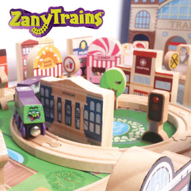 Zany Trains signs and accessories provide clear street cues for scenes.