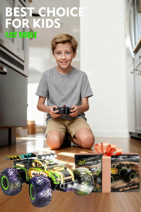 Zappido Dino Monster Truck two-battery pack for extended playtime.