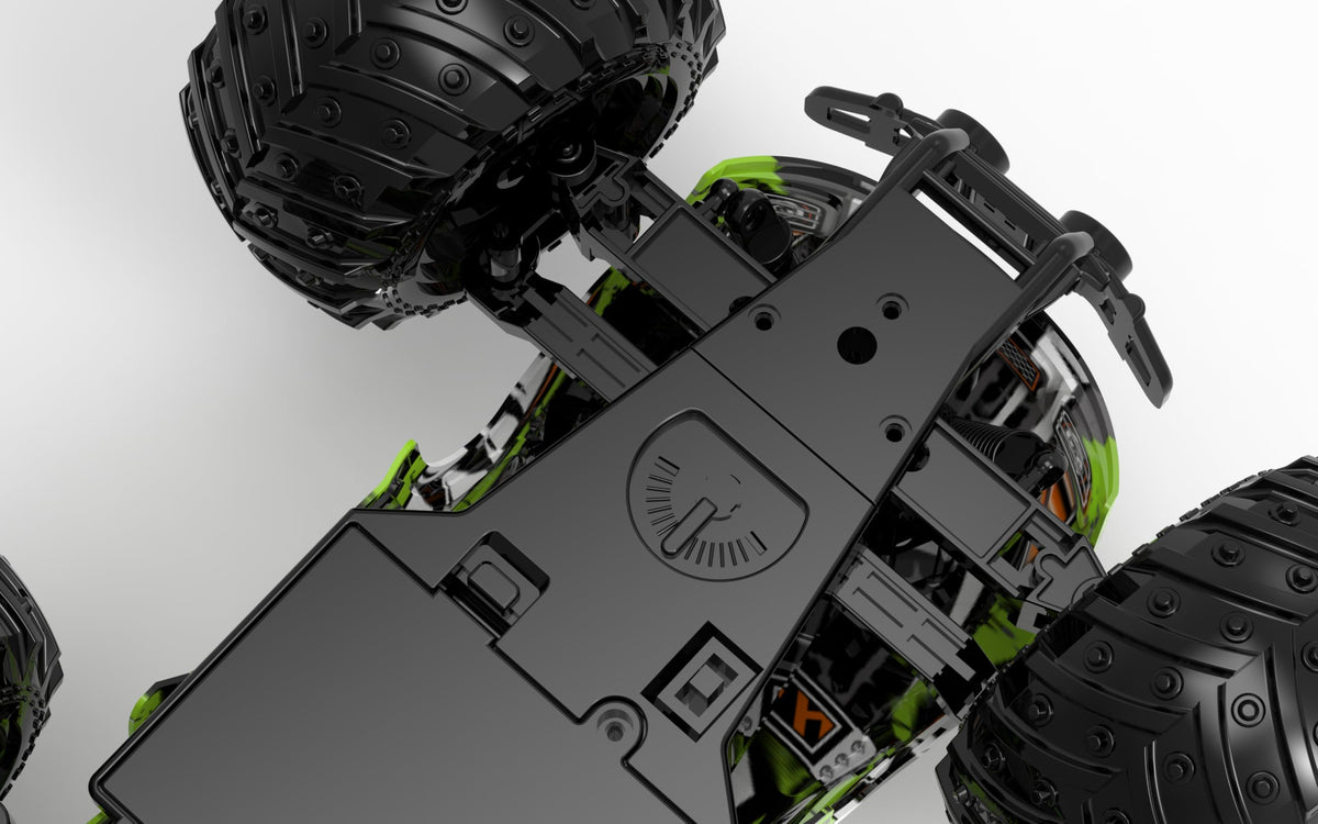Zappido Dino Monster Truck reinforced bumper enabling longer off-road sessions.