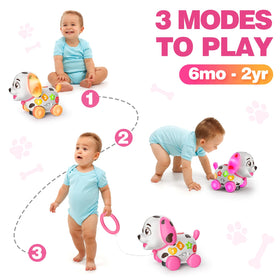Zardali bilingual puppy toy with lights teaches ABCs