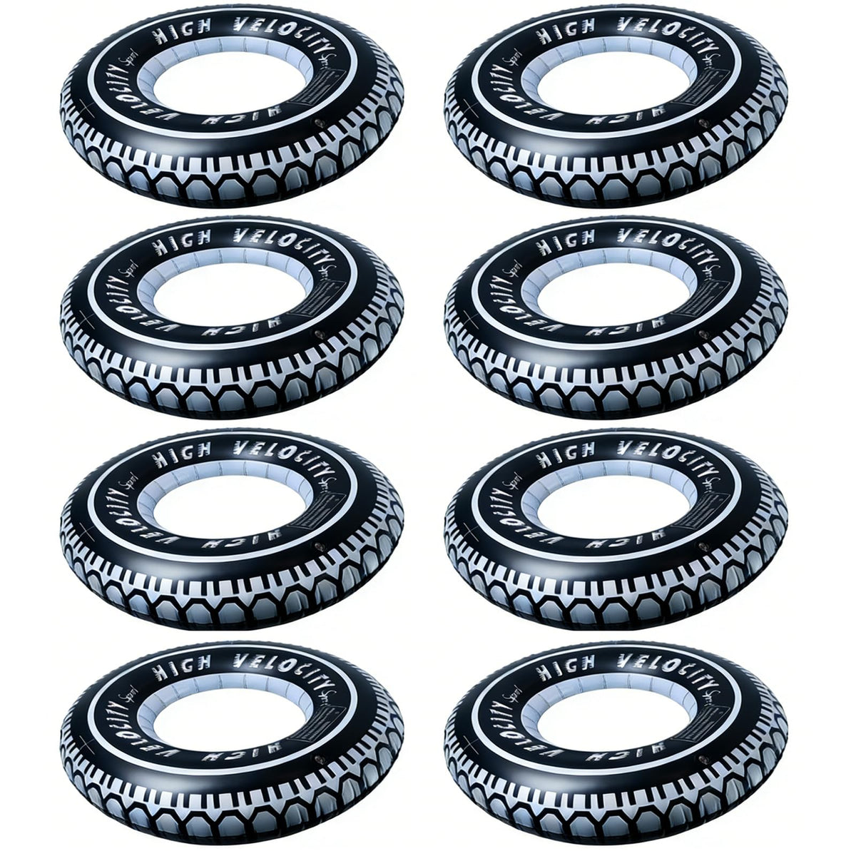 Zaruatu 8-pack giant tire tubes 24-inch for stable buoyancy in pools and lakes.