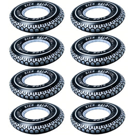 Zaruatu 8-pack giant tire tubes 24-inch for stable buoyancy in pools and lakes.