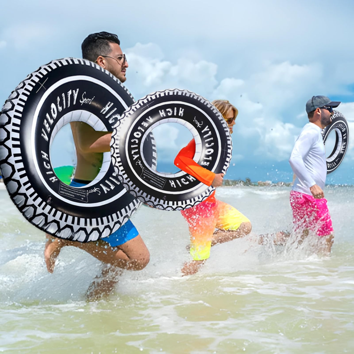Zaruatu outdoor water activity tire float ideal for lakes and oceans.